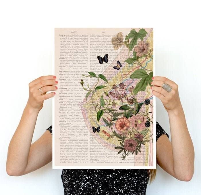 Geschenk für Frauen, Wanddekoration, wunderbare Brustcollage, feministische Kunst, Wanddekoration, Schwangerschaftsgeschenk, stillende Kunst, SKA236PA3 (kein Aufhänger)