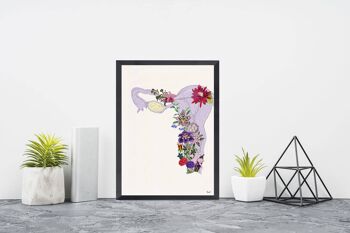 Idée cadeau - Cadeau sœur - Impression demi-utérus violet - Cadeau de grossesse - Art mural féministe - Impression anatomie - Cadeau femme - Cadeau OBGIN - SKA250 - A4 Blanc 8.2x11.6 2