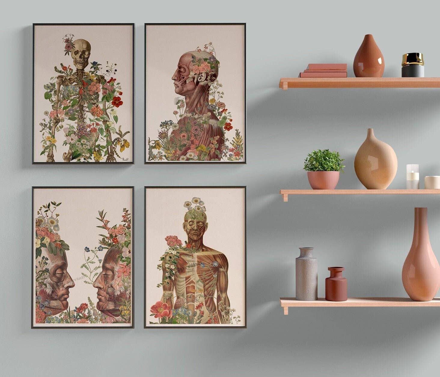 Geschenkidee, Geschenk für sie, Wir sind alle gleich - Anatomische Kunst - Nachhaltige Kunst - Hebammengeschenk - Body Positivity Geschenk. Wissenschaftler Geschenk. SET-027 - A3 Weiß 11,7x16,5