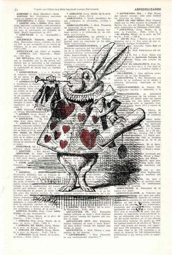 Idée cadeau, cadeau pour elle, Noël Svg, cadeaux de Noël, Alice au pays des merveilles lapin blanc impression sur dictionnaire Vintage livre ALW015 - livre Page M 6.4x9.6 2