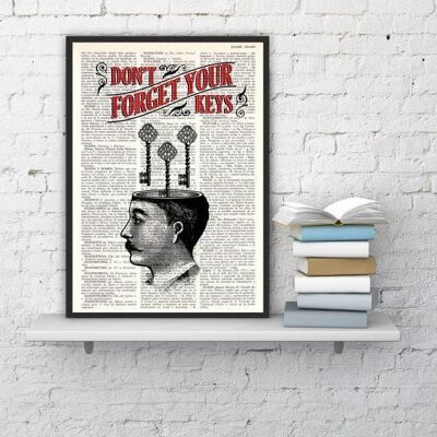 Idea regalo, regalo per lei, Natale Svg, regali di Natale, chiavi dell'uomo vittoriano casa Wall Art la scelta migliore per i regali TYQ040 - Pagina libro M 6.4x9.6