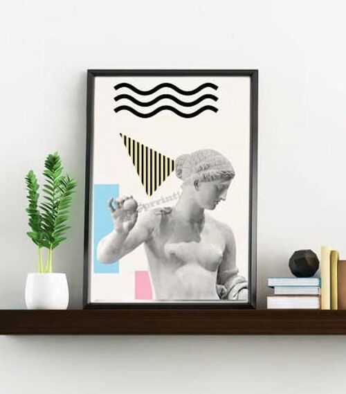 Greek torso Statue. Revised Classical Art Print - A5 White 5.8x8.2 (No Hanger)