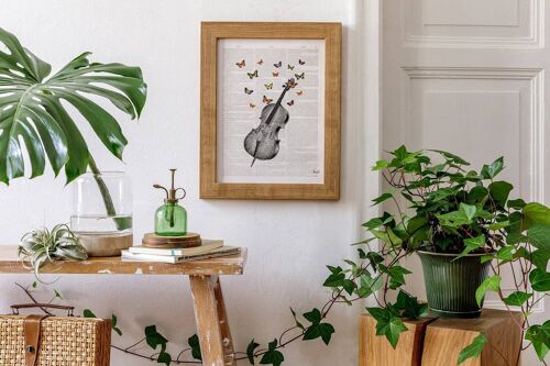 Gift Idea, Wall art prints, Butterfly collage Vintage Book Print Butterflies over cello collage Print on Vintage Dictionary art BFL083 - A4 White 8.2x11.6 (No Hanger)