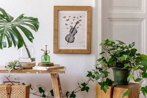 Gift Idea, Wall art prints, Butterfly collage Vintage Book Print Butterflies over cello collage Print on Vintage Dictionary art BFL083 - A5 White 5.8x8.2 (No Hanger)