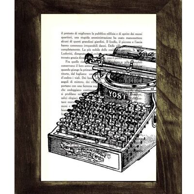 Gift Idea, Xmas Svg, Christmas Gifts, Christmas Gifts Idea - Vintage book Typewriter Machine illustration printed on Vintage Book page TVH100 - Book Page 6.5x9.5