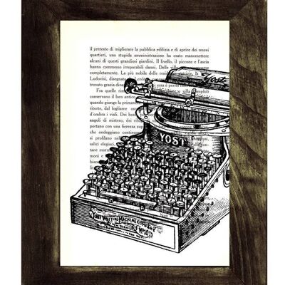Gift Idea, Xmas Svg, Christmas Gifts, Christmas Gifts Idea - Vintage book Typewriter Machine illustration printed on Vintage Book page TVH100 - Book Page M 6.4x9.6