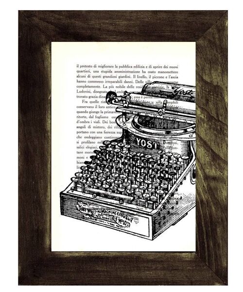 Gift Idea, Xmas Svg, Christmas Gifts, Christmas Gifts Idea - Vintage book Typewriter Machine illustration printed on Vintage Book page TVH100 - Book Page S 4.1x6.6