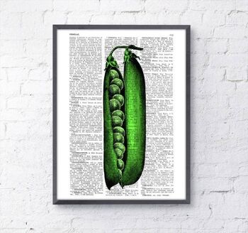 Idée cadeau, idée cadeau unique de Noël, art mural de cuisine Pea Pod, art mural vert, cadeau de pendaison de crémaillère, nouveau cadeau pour la maison, cadeaux pour la maison, impression d'art, BFL091 - A5 blanc 5,8 x 8,2 2