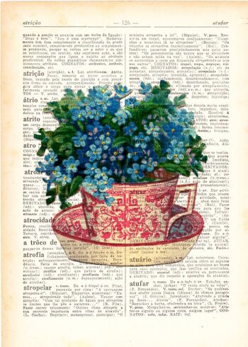 Cadeau de moins de 10 ans, Svg de Noël, Tasse à thé avec bouquet de fleurs myosotis, Art mural, Décoration murale, Décoration d'intérieur, Impressions numériques, Impressions, Giclee, TVH068 - Blanc 8x10 (No Hanger) 2