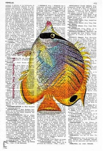 Hawaiian Fish Art Print - Livre Page L 8.1x12 2