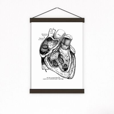Heart in black - A5 White 5.8x8.2 (No Hanger)