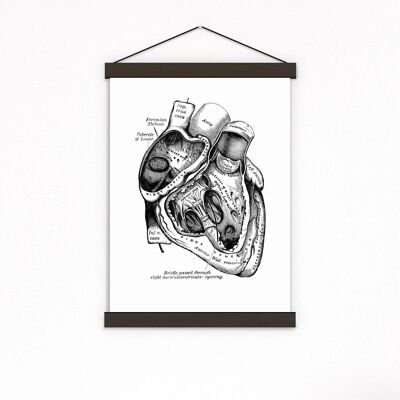 Cuore in nero - A3 bianco 11,7x16,5 (senza gancio)