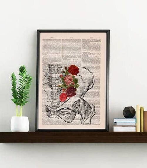 home gift, Christmas Gift, Gift for her, Pelvis Decorative Art, Flowers Nature Inspired Print Wall hanging print, Plevis Art flowers SKA136 - Book Page L 8.1x12 (No Hanger)