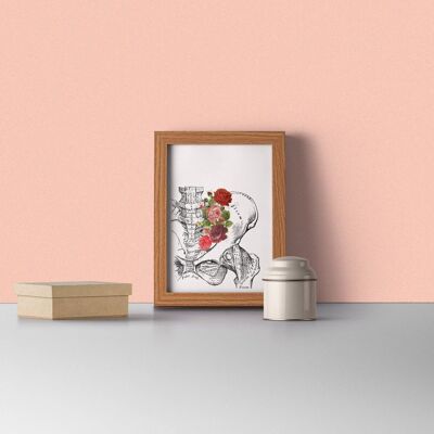 Geschenk für Zuhause, Weihnachtsgeschenk, Geschenk für sie, Pelvis Dekorative Kunst, Blumen Natur inspirierter Druck Wandbehang Druck, Plevis Art Blumen SKA136 – A5 Weiß 5,8 x 8,2 (ohne Aufhänger)