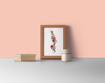 Cadeau pour la maison, cadeau de Noël Noël Svg, cadeau pour elle cadeau de Noël Wall Art Print Springtime Roses Spine Anatomical Wall Art SKA137WA4 - A5 White 5.8x8.2 (No Hanger) 4