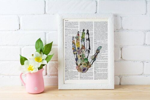 Home gift, Doctor gift Human Anatomy Hands, Minerals and Stones Hands. Anatomy art dictionary page Love gift -Anatomy art, Wall art SKA129 - Book Page M 6.4x9.6 (No Hanger)