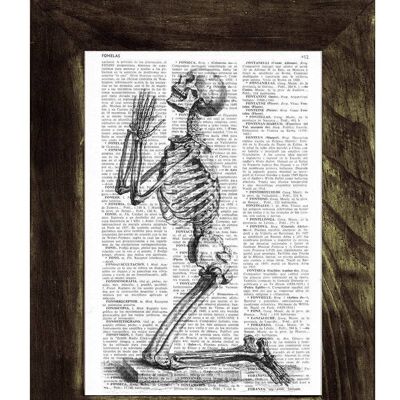 Home gift, Gift for her Christmas Gift Doctor gift Praying Skeleton - Dictionary Book Page Print - Anatomy Art on Upcycled Book Page SKA085 - Book Page S 5x7 (No Hanger)