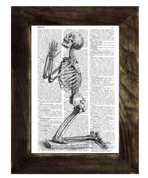 Home gift, Gift for her Christmas Gift Doctor gift Praying Skeleton - Dictionary Book Page Print - Anatomy Art on Upcycled Book Page SKA085 - Music L 8.2x11.6 (No Hanger)