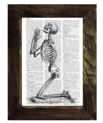 Cadeau pour la maison, cadeau pour elle, cadeau de Noël, cadeau de médecin, squelette en prière - impression de page de livre de dictionnaire - art d'anatomie sur page de livre recyclée SKA085 - A3 blanc 11,7 x 16,5 (sans cintre) 1