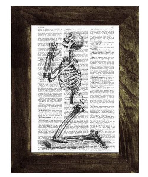 Home gift, Gift for her Christmas Gift Doctor gift Praying Skeleton - Dictionary Book Page Print - Anatomy Art on Upcycled Book Page SKA085 - White 8x10
