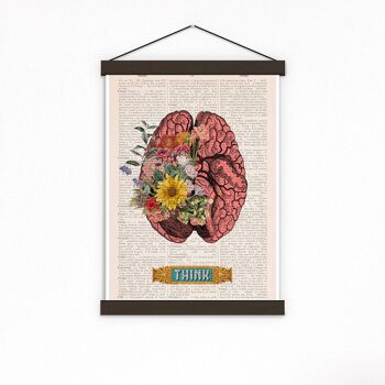 cadeau maison, idée cadeau, impression d'art mural Brain Flower Art - Illustration d'anatomie - Art mural de cerveau - Impression d'anatomie - Affiche anatomique - SKA131 - Musique L 8.2x11.6 (No Hanger) 4