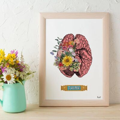 Brain Flower Art – A5 weiß 5,8 x 8,2 (ohne Aufhänger)