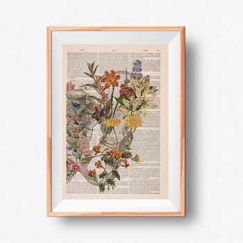 Cadeau maison, idée cadeau, cadeau femme Flower Anatomy Print - Human Anatomy Poster - Pelvis Art - Anatomical Art Print - Anatomy Wall Art - SKA244 - Book Page L 8.1x12 (No Hanger) 1