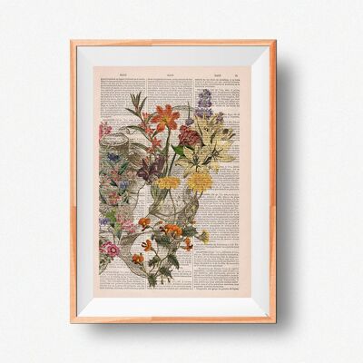 Cadeau maison, idée cadeau, cadeau femme Flower Anatomy Print - Human Anatomy Poster - Pelvis Art - Anatomical Art Print - Anatomy Wall Art - SKA244 - Book Page M 6.4x9.6 (No Hanger)