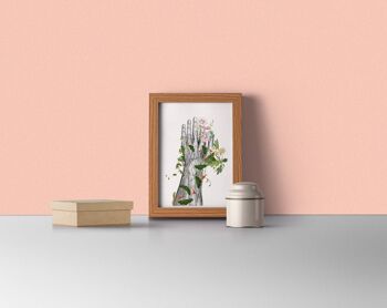 cadeau pour la maison, impression d'art mural Main humaine avec fleurs Anatomie Impression sur dictionnaire Art d'anatomie, art de l'amour, art humain, impression d'art de décoration murale SKA092 - Musique L 8,2 x 11,6 (sans cintre) 3