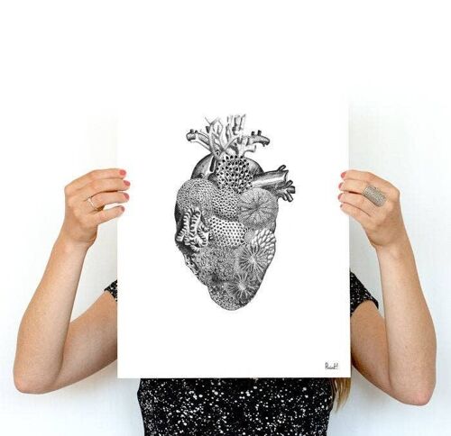 Home gift, Gift Idea, Christmas Svg, Heart full of Sea, Anatomical art, Anatomy art, Wall art decor, Sea lover gift, Anatomial Heart, SKA168 - A5 White 5.8x8.2