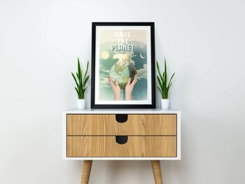 Cadeau maison - Affiche ours polaire - Décor de salle de bain - Décor de chambre de bébé - Cadeau d'art écologique - Sauvez la planète Art - Impression de la terre - ANI099PA3 1