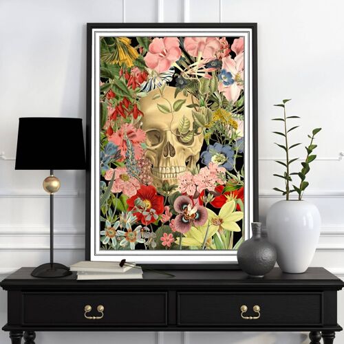 Huge Flowers Skull Poster