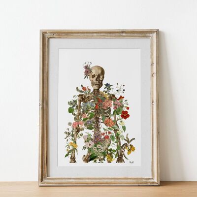 Human Skeleton Full of Nature Print (No Hanger)