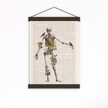 Squelette humain avec oiseaux bleus - Livre Page M 6.4x9.6 (No Hanger) 4