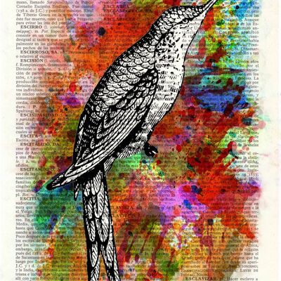 Kolibri-Collage-Aquarelldruck, Geschenk für neues Zuhause, Tierkunst, Vogelkunst, einzigartige Kunst, Geschenk für sie, Weihnachts-Einweihungsgeschenk, ANI108 - Buchseite M 6,4 x 9,6