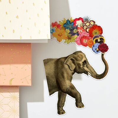 Laptop Sticker Elephant Flower