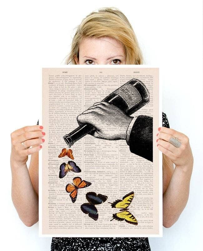 Letzter Tropfen Schmetterlinge Küchenwandkunst