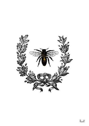 Laurel Wreath Queen Bee Print - A4 Blanc 8.2x11.6 (Sans cintre) 4