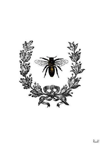 Laurel Wreath Queen Bee Print - A4 Blanc 8.2x11.6 4