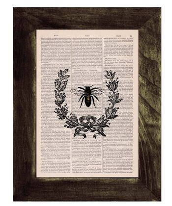 Laurel Wreath Queen Bee Print - Blanc 8 x 10 (sans cintre) 1