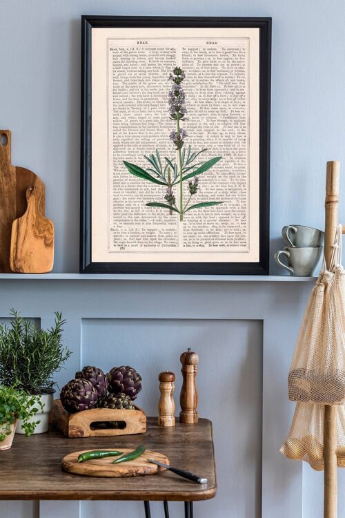 Lavender Aromatic plant art print - Book Page 6.6x10.2