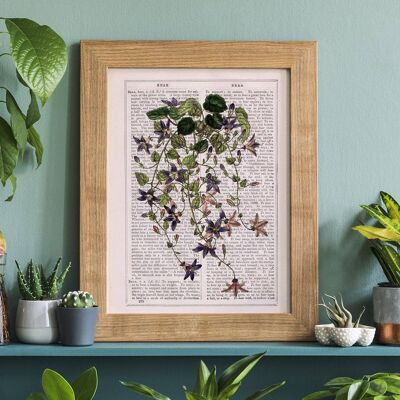 Lilac Bells Wild Flowers Print – A4 weiß 8,2 x 11,6 (ohne Aufhänger)