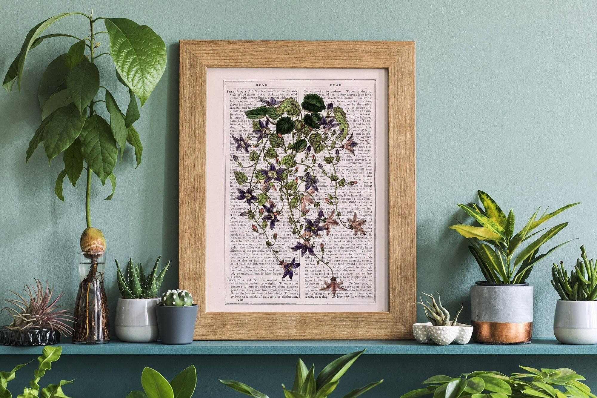 Lilac Bells Wild Flowers Print – Weiß 8 x 10 (ohne Aufhänger)