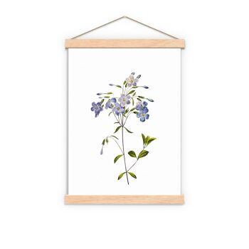 Bouquet de fleurs en lin Imprimé - Blanc 8x10 - Cintre en bois de chêne 2