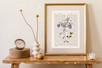 Bouquet de fleurs en lin Imprimé - Blanc 8x10 - Cintre en bois de chêne 3
