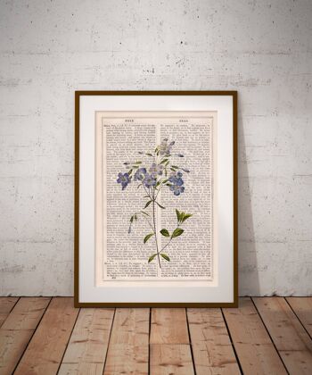 Bouquet de fleurs en lin Imprimé - Blanc 8x10 - Cintre en bois de chêne 4