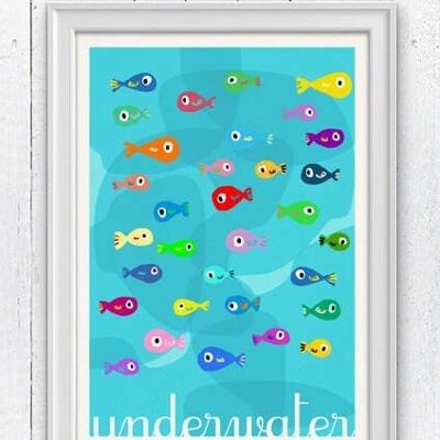 Little fishes sea life - A5 White 5.8x8.2 (No Hanger)