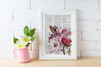 Magnolia Flower Art - A4 Blanc 8.2x11.6 (Sans Cintre) 3