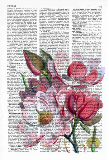 Art floral de magnolia - Blanc 8x10 4