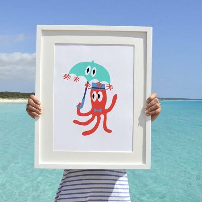 Octopus with Jellyfish Umbrella